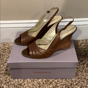 Brown Wedged Sandals